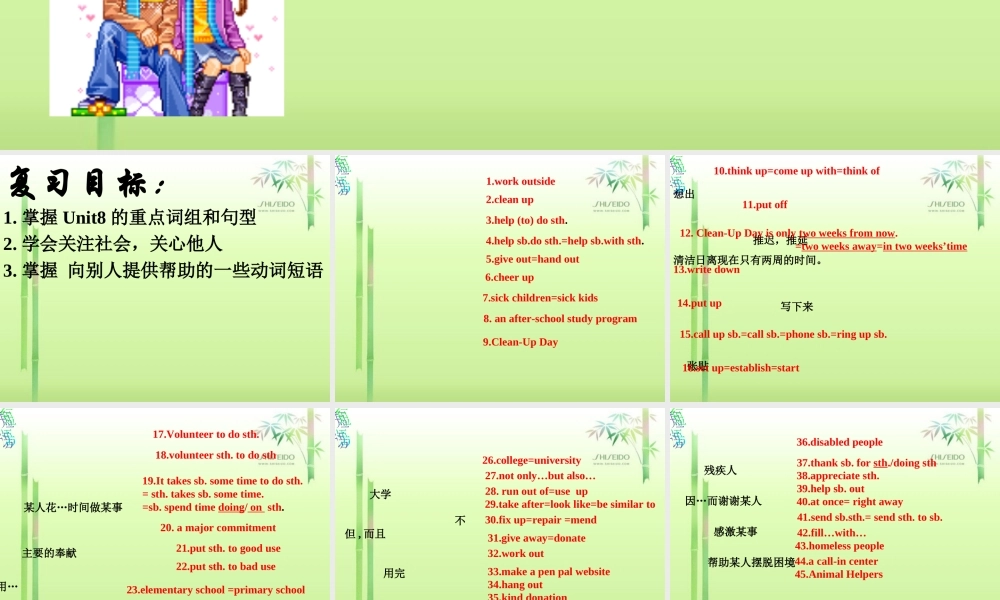 新目标九年级Unit8复习课件