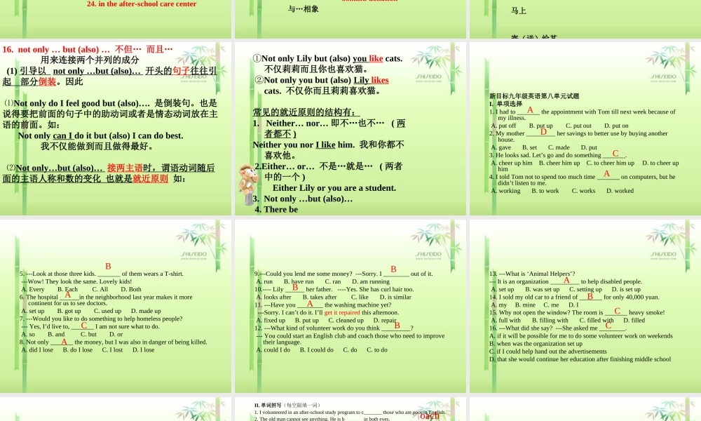 新目标九年级Unit8复习课件