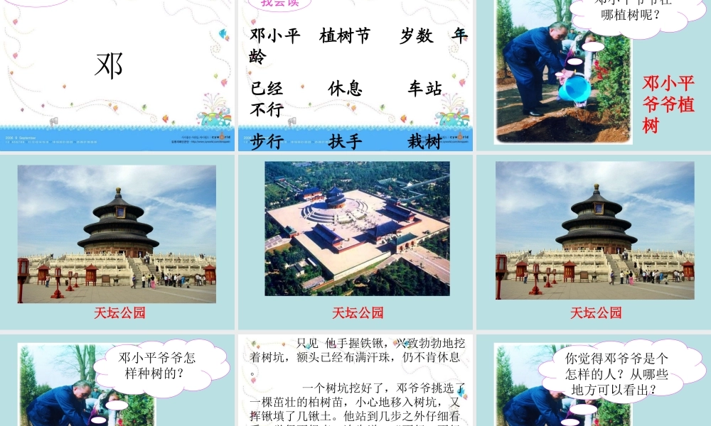 《邓小平爷爷植树》课件 (3)