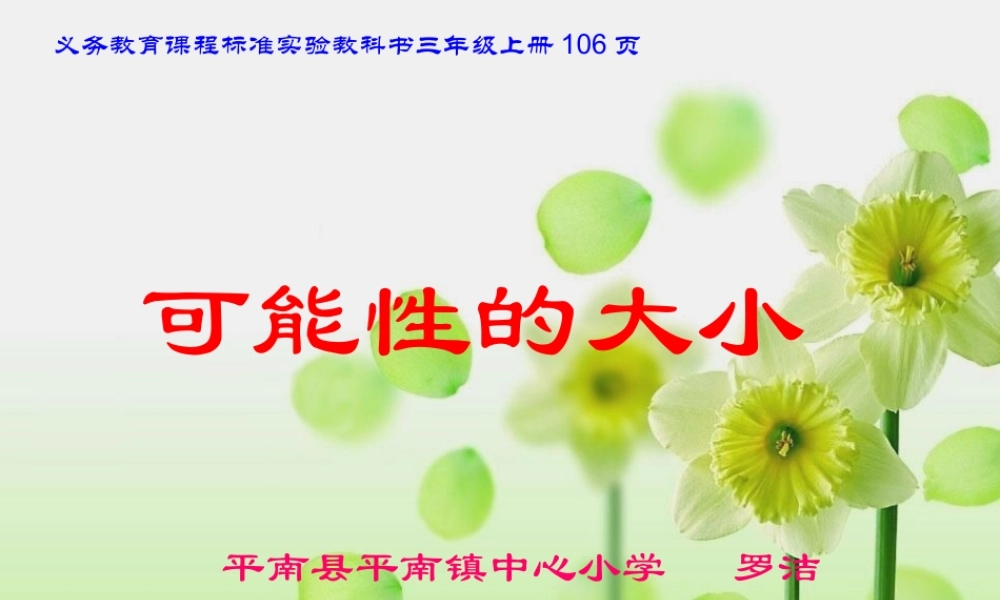 人教版三年级数学上册《可能性的大小》PPT课件