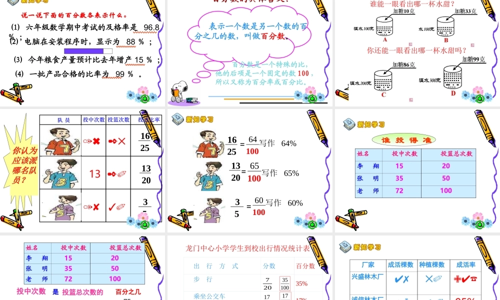 已看61百分数的意义和写法课件