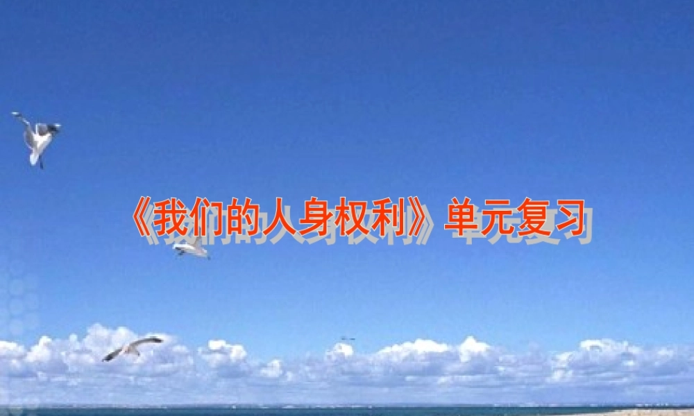 我们的人身权利单元复习