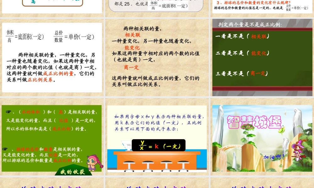 人教版六年级下册数学第三单元《成正比例的量》课件