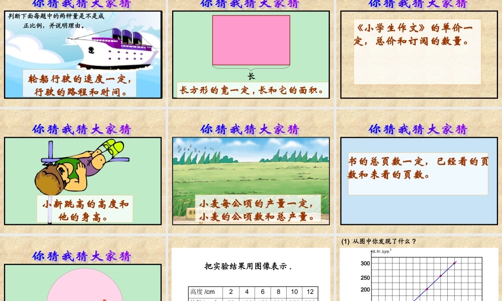 人教版六年级下册数学第三单元《成正比例的量》课件