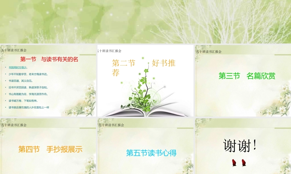 读书活动幻灯片