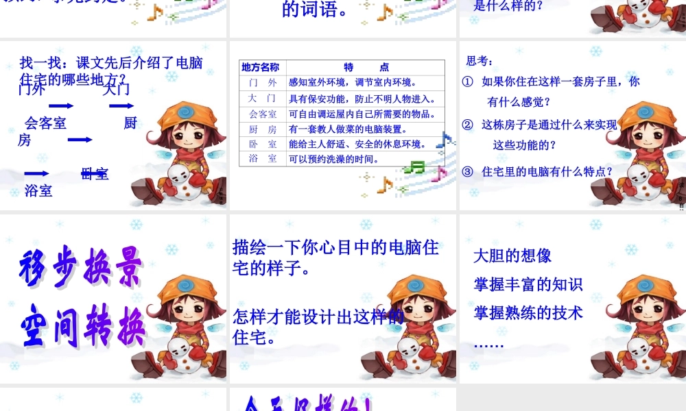 人教版四年级语文上册《电脑住宅》PPT课件