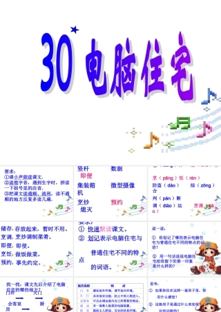 人教版四年级语文上册《电脑住宅》PPT课件