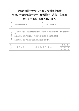 各种方式的抛接轻物教学设计