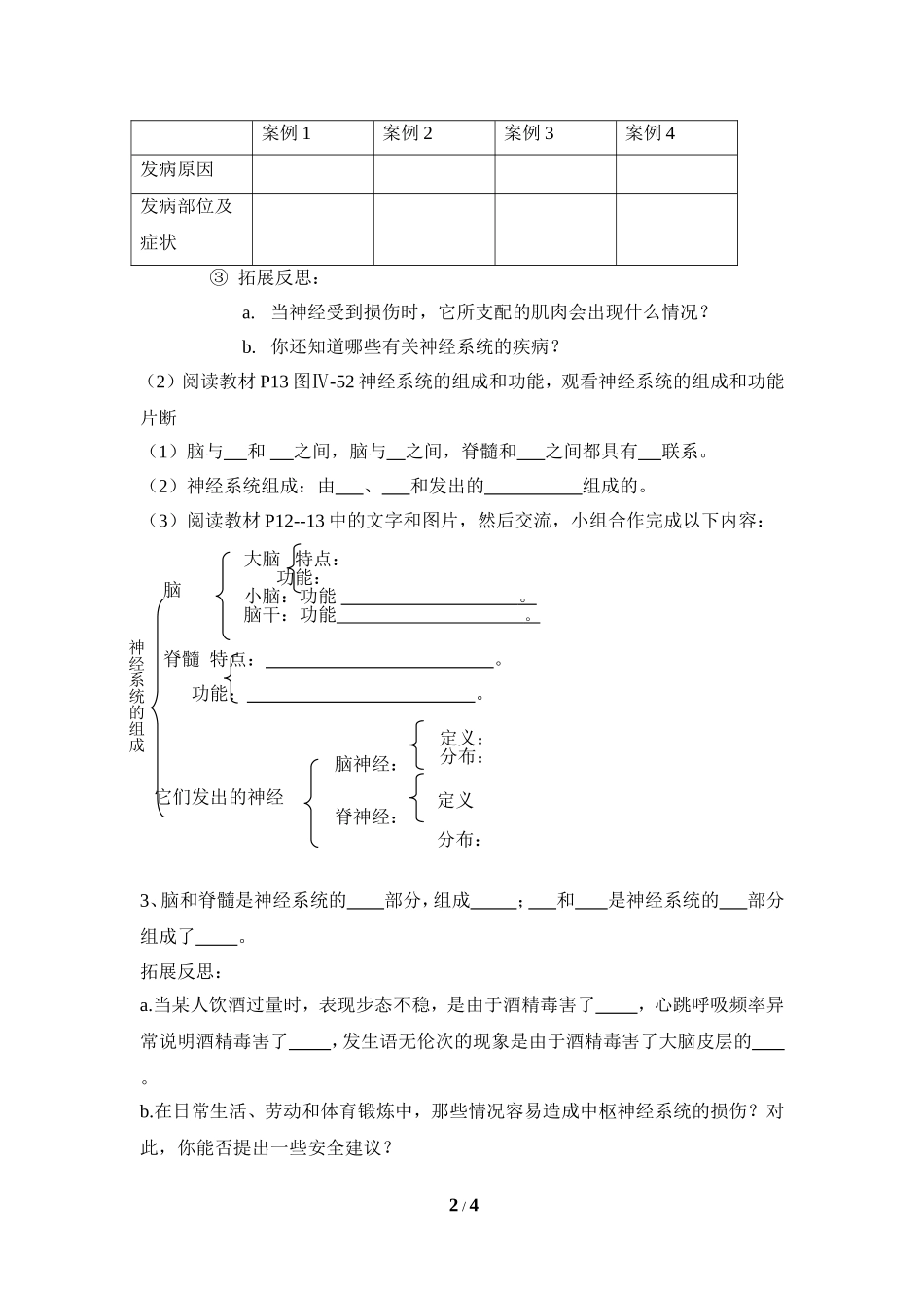 《神经系统的组成》学案_第2页