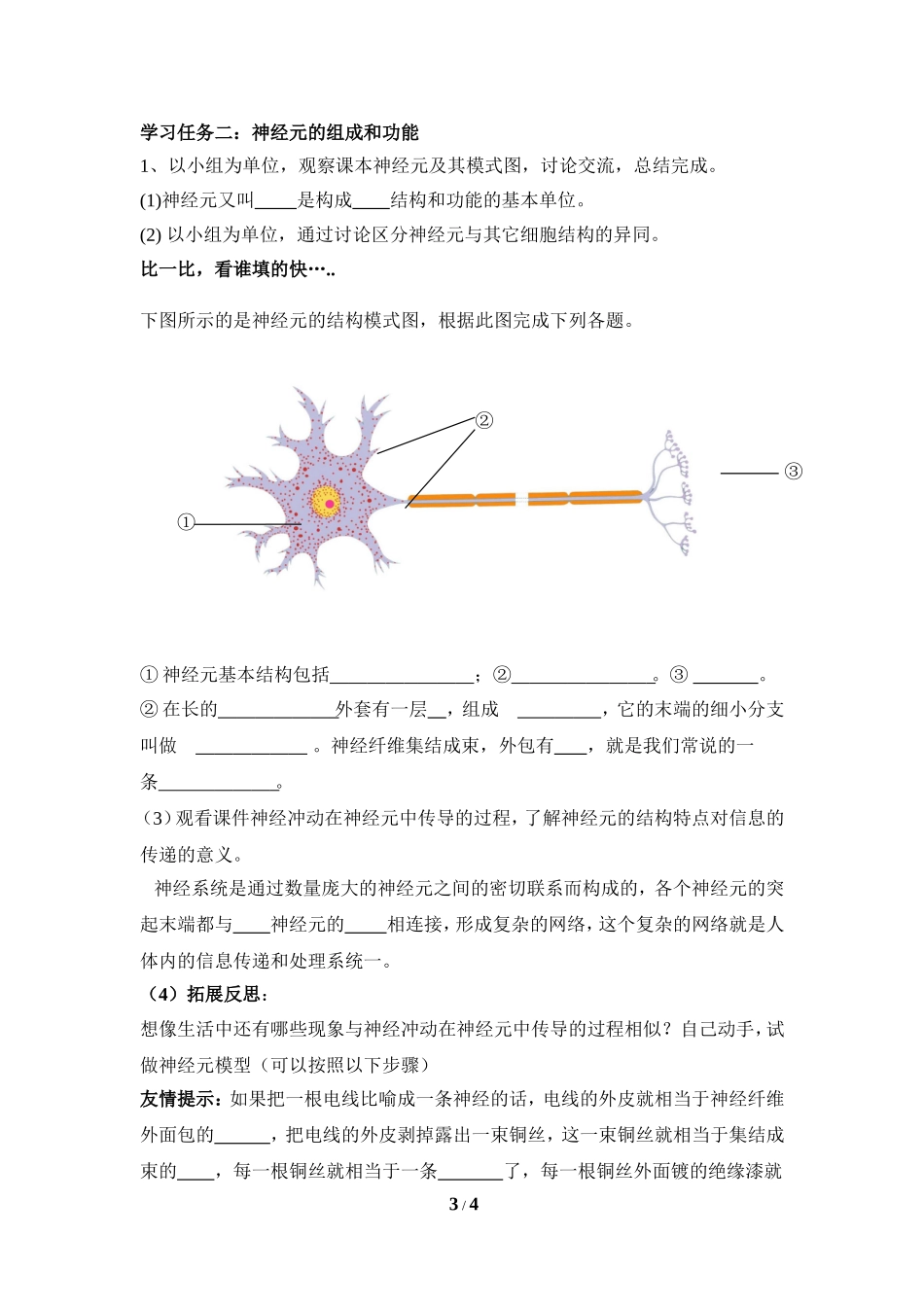 《神经系统的组成》学案_第3页