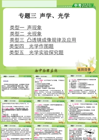 人教版2014中考备考策略《专题3声学、光学》课件