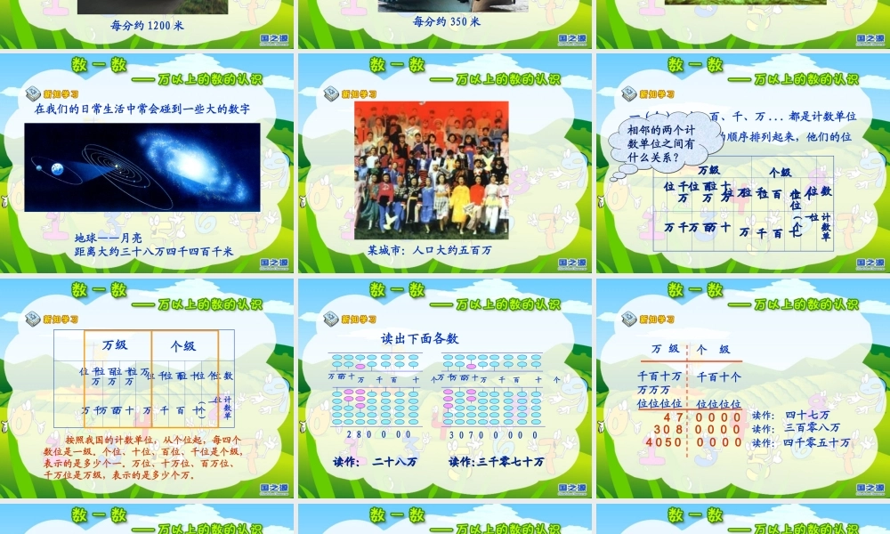 万以上的数的认识