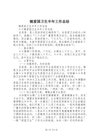 镇爱国卫生半年工作总结_1