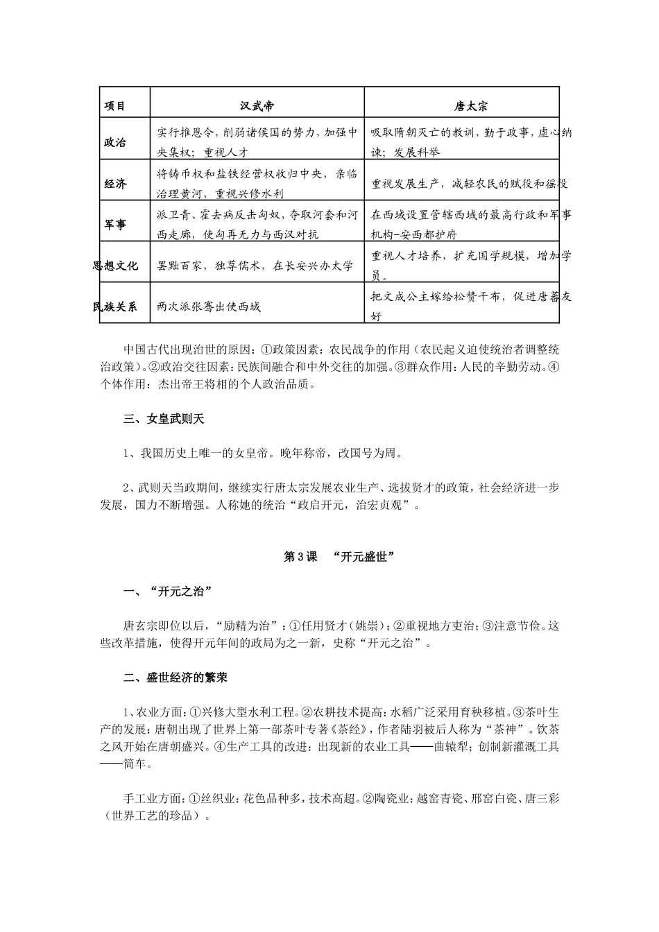 七年级下册历史知识要点归纳总结_第3页