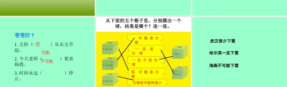 人教版三年级数学上册《可能性》PPT课件