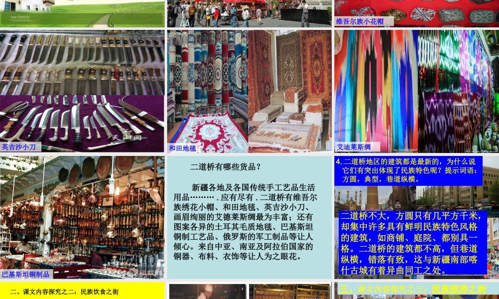 民族风情画廊二道桥深学课文练习