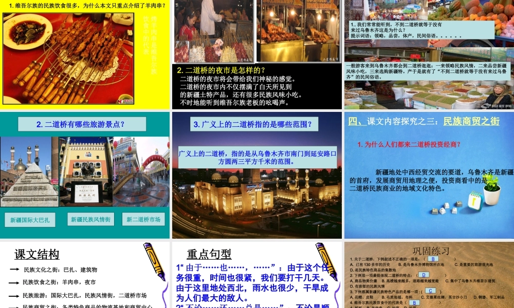 民族风情画廊二道桥深学课文练习