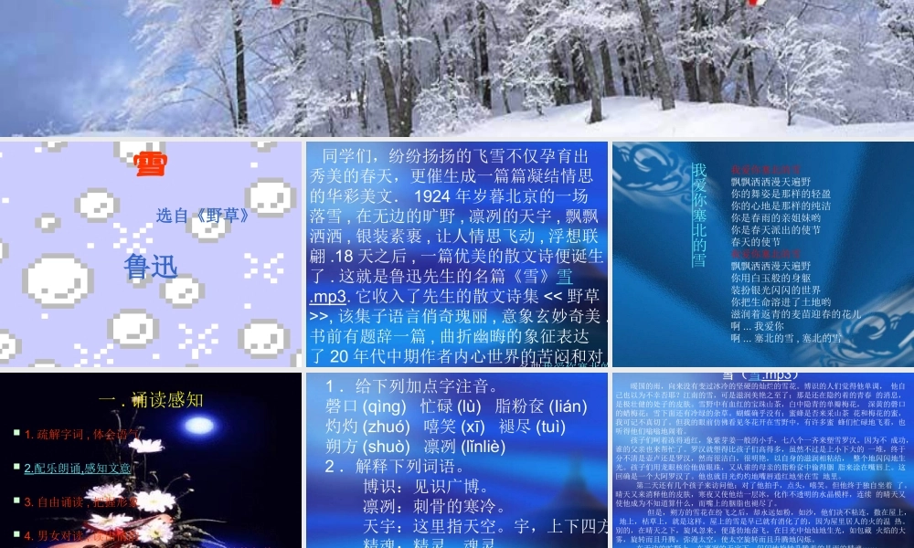 八年级语文雪2有图