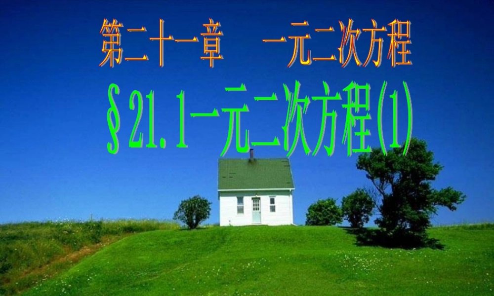 §一元二次方程()