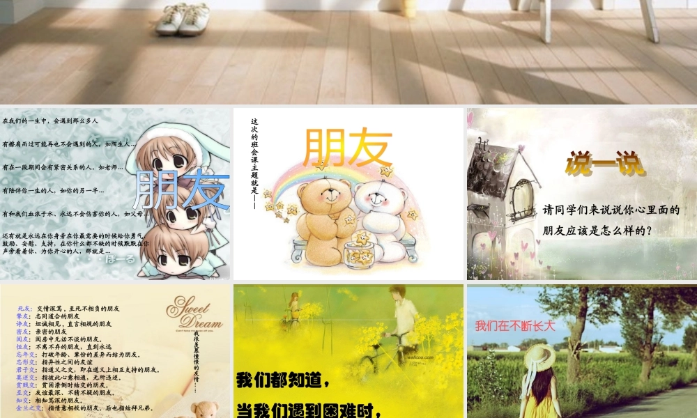 小学主题班会课件友谊