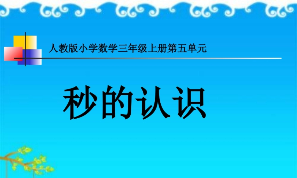 人教版三年级数学上册第五单元《秒的认识》(1)