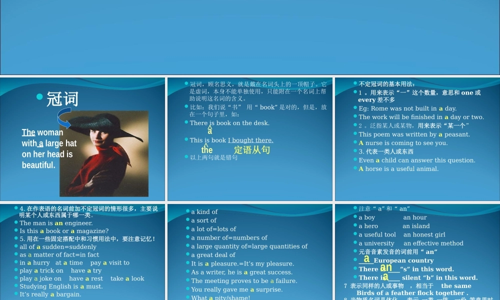 高三复习语法专题——冠词的用法
