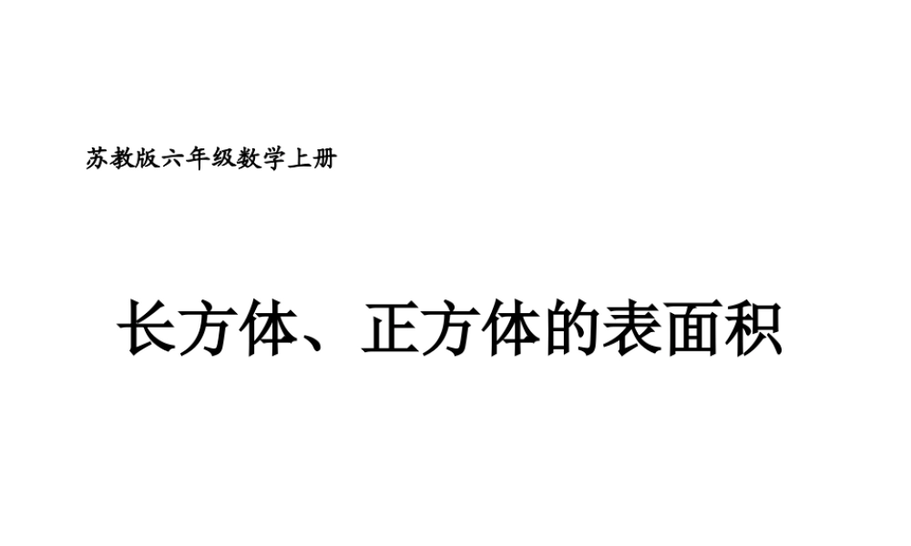 （苏教版）六年级数学上册课件长方体、正方体的表面积3