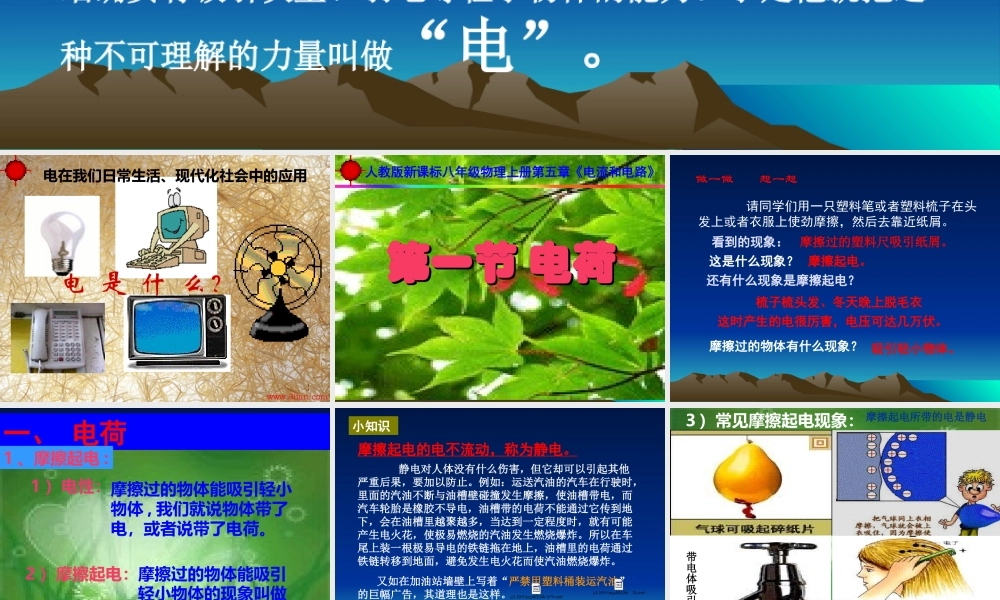 八年级物理上册电荷_电荷课件人教版