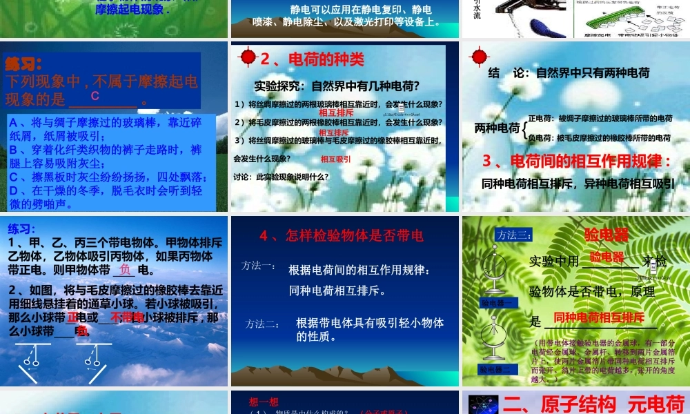 八年级物理上册电荷_电荷课件人教版