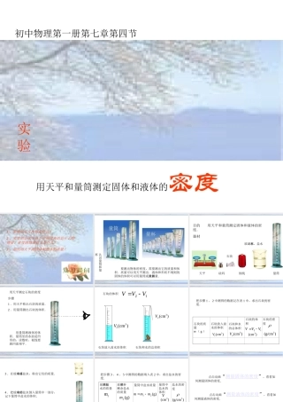 用天平和量筒测定固体和液体的密度