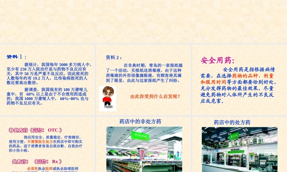 八年级生物下册_第8单元第2章_用药和急救课件_人教新课标版