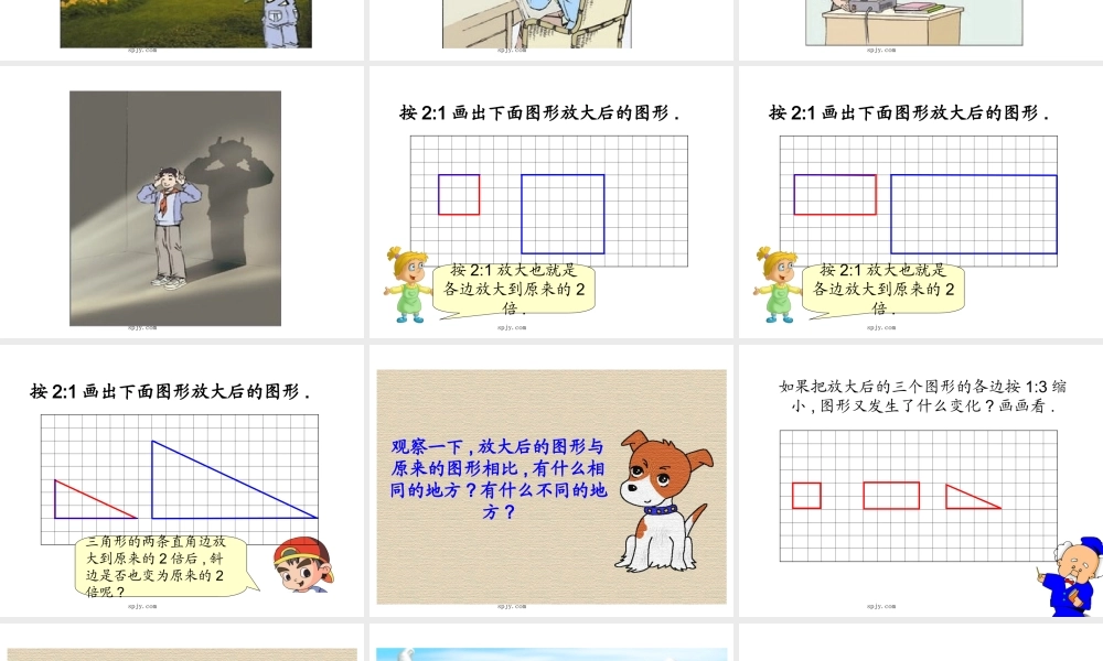 人教版六年级数学下册《图形的放大与缩小》课件PPT
