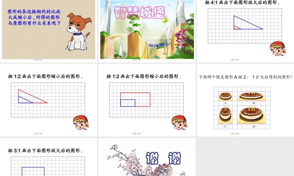人教版六年级数学下册《图形的放大与缩小》课件PPT