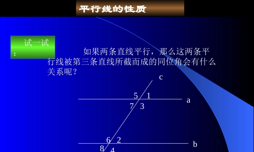平行线的性质3