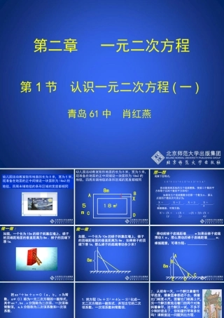 认识一元二次方程一演示文稿 