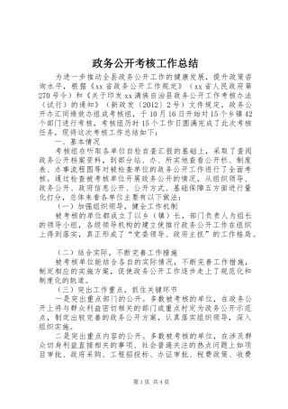 政务公开考核工作总结