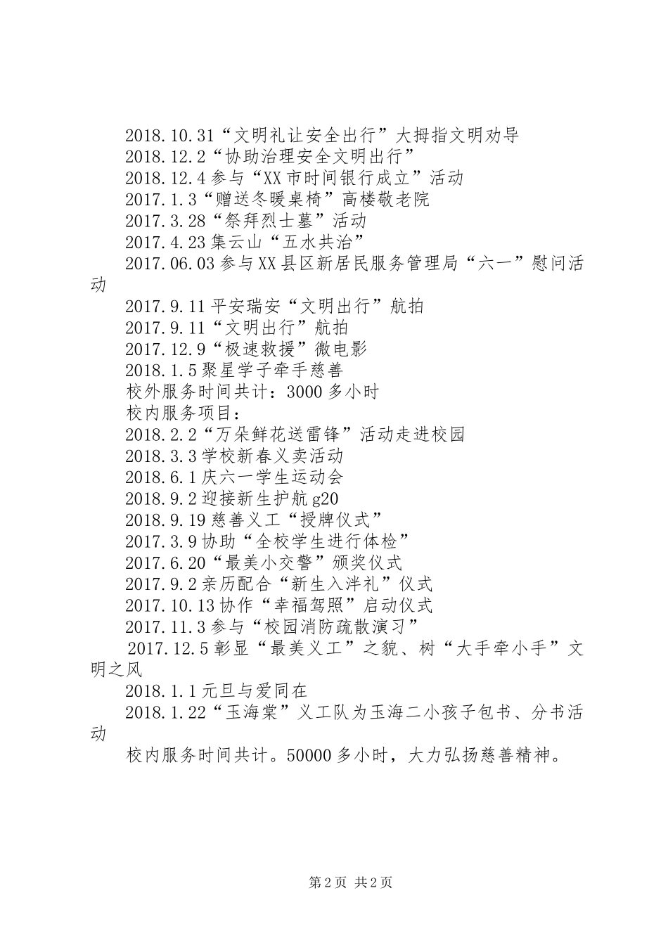 义工队的年度工作总结_第2页