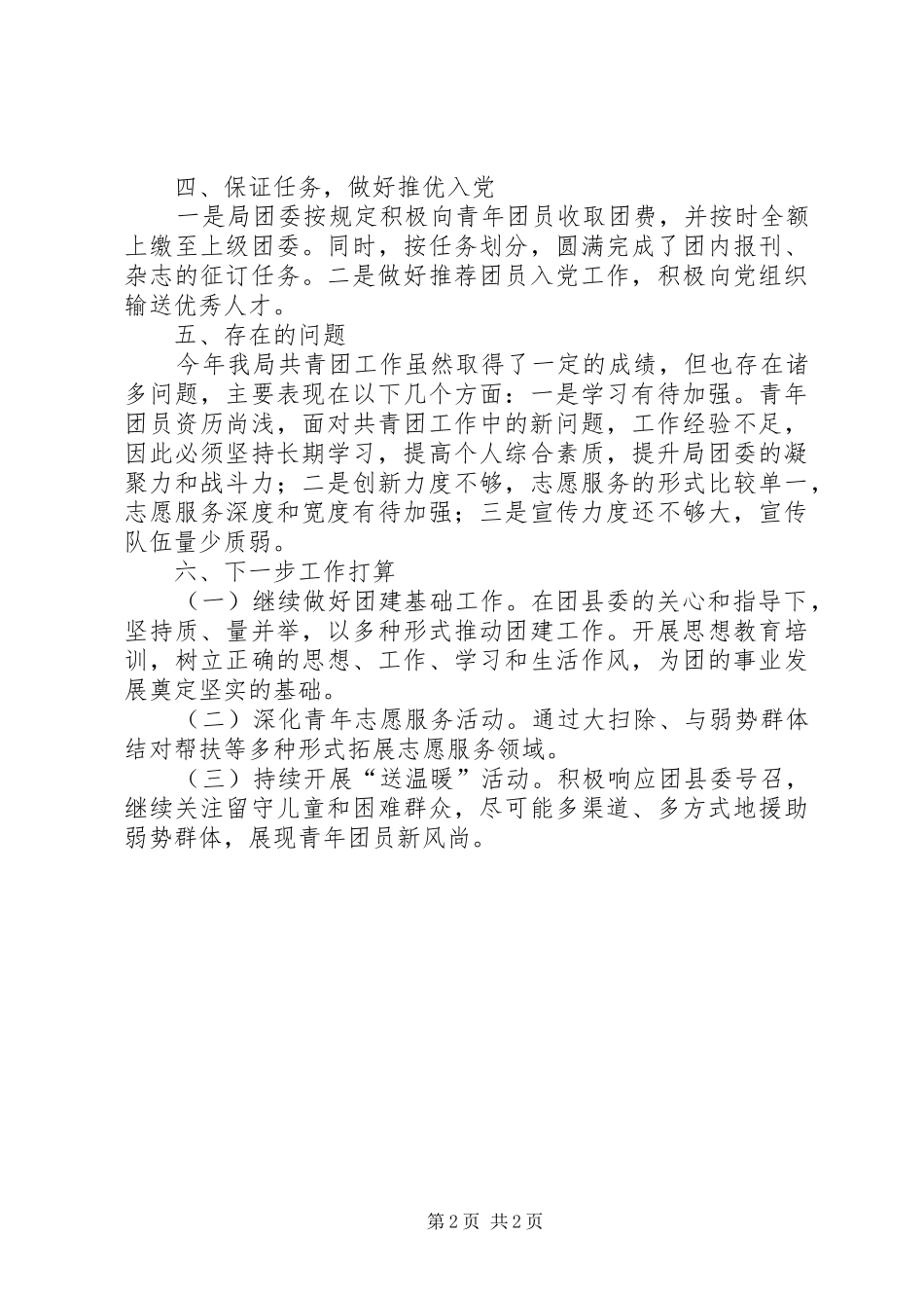 财政局共青团工作总结_第2页