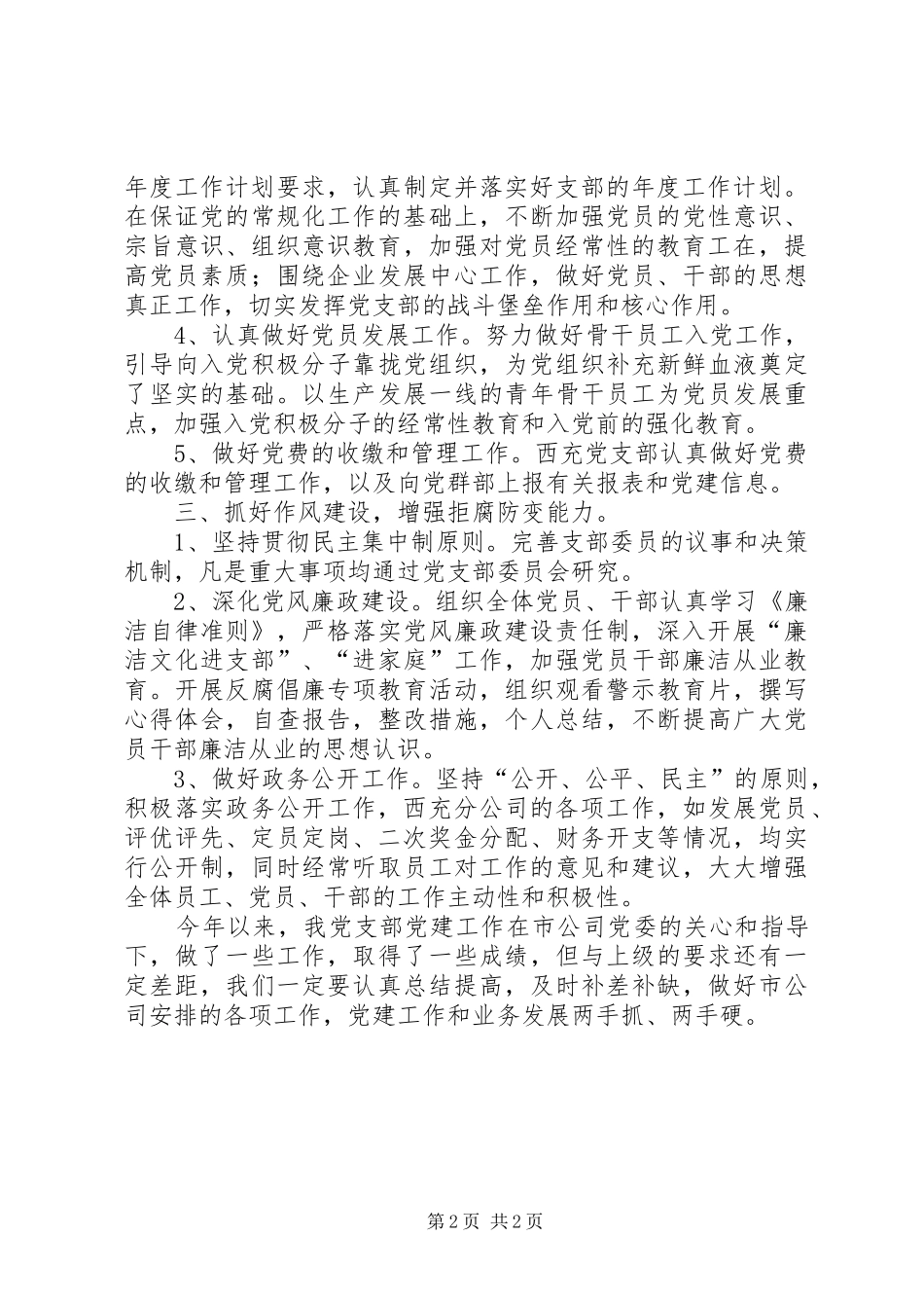 分公司支部党建工作总结_第2页