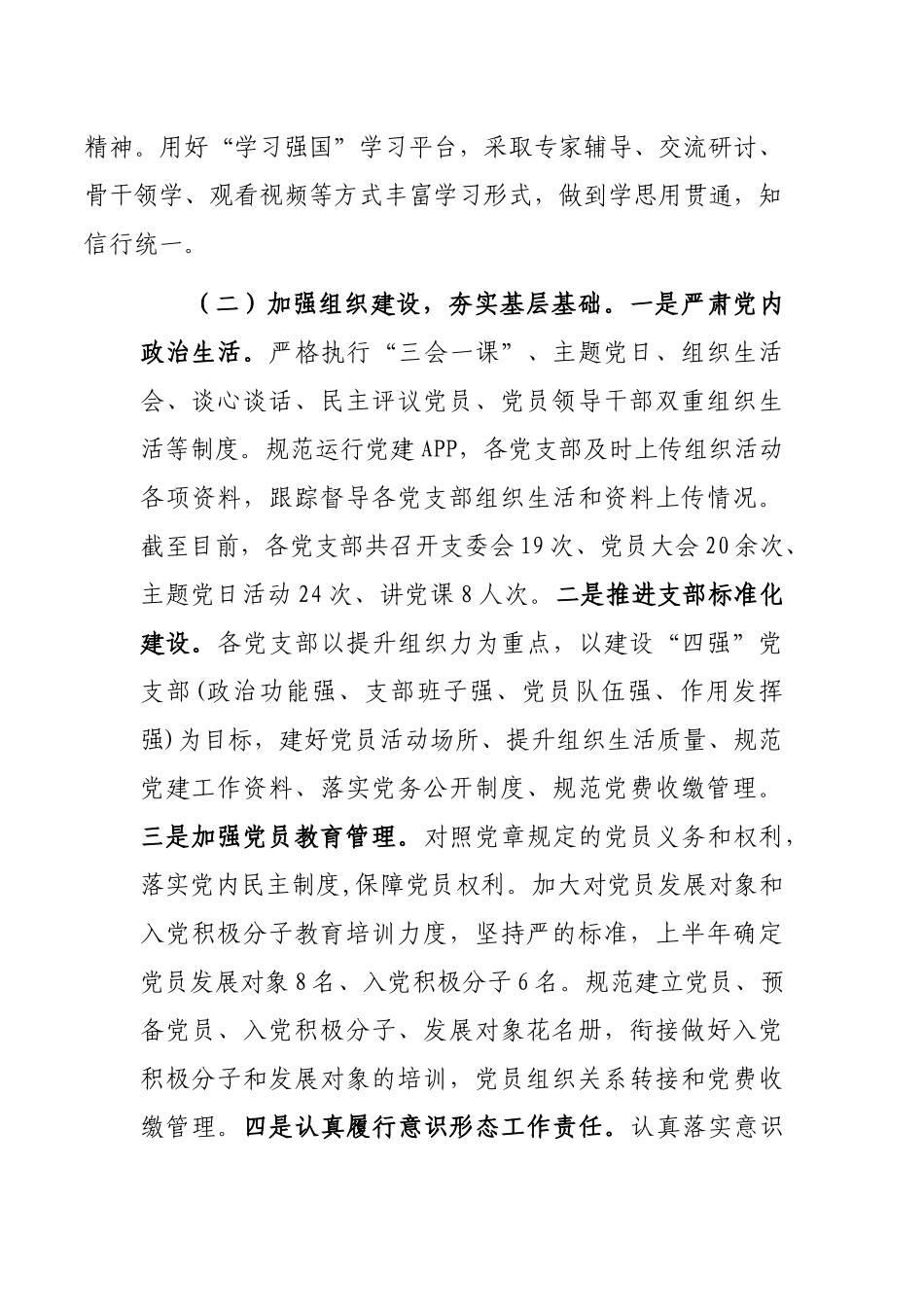 局2023年上半年党建工作总结及下半年工作计划_第2页