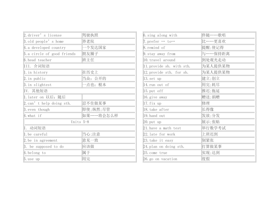 新目标九年级英语重要短语_第2页