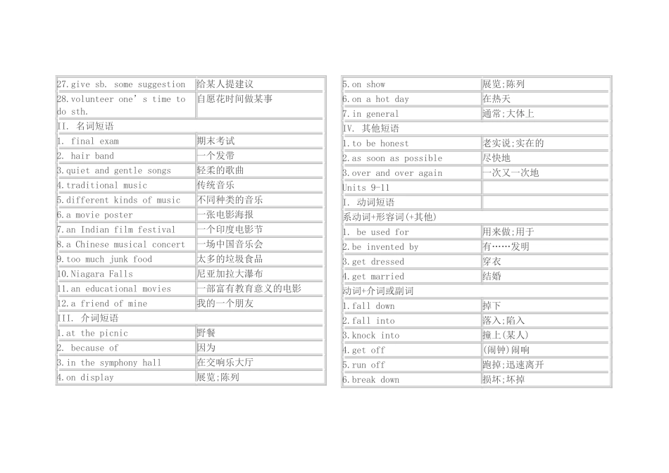 新目标九年级英语重要短语_第3页