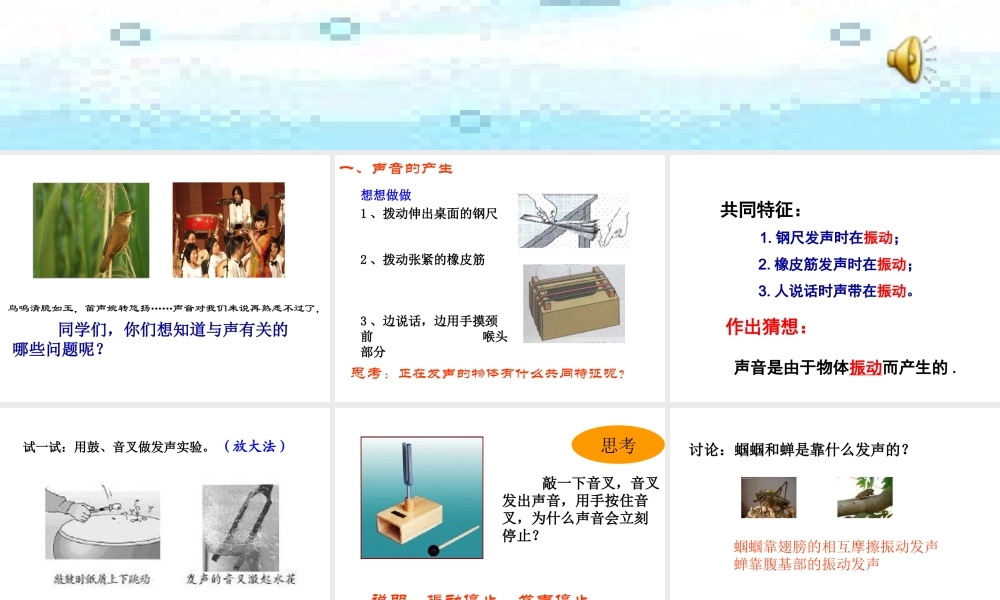 八年级第二章第1节声音的产生与传播(1)