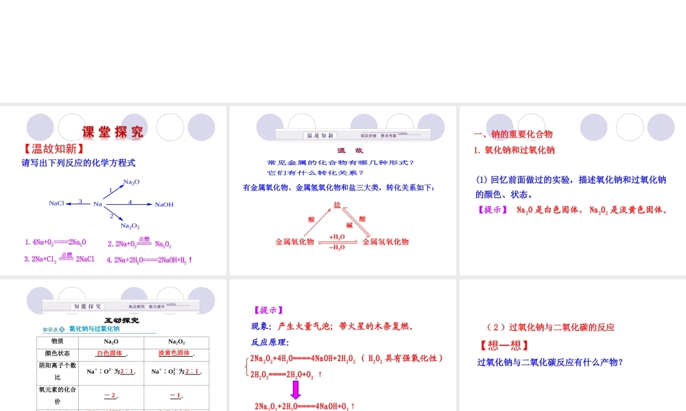 钠的重要化合物课件人教版必修