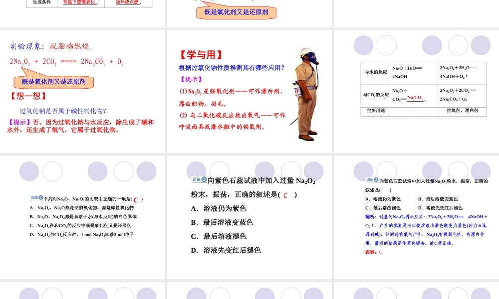 钠的重要化合物课件人教版必修