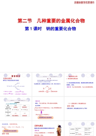 钠的重要化合物课件人教版必修