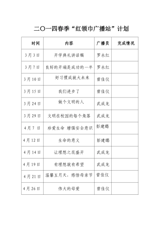 广播稿计划12