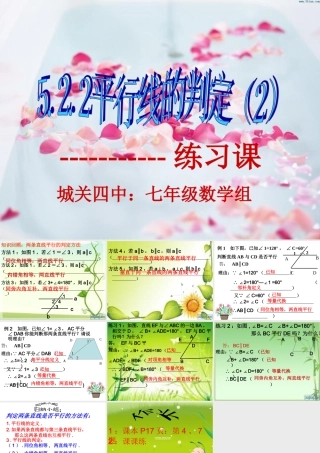 平行线的判定练习课课件