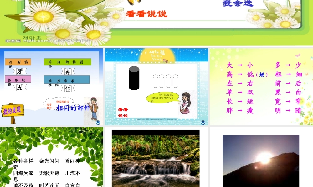 人教版二年级上册《语文园地八》课件
