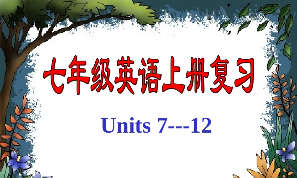 七年级上册英语7-12单元复习
